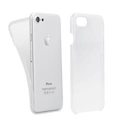 IPHONE 7 8 4,7HARD BACK CUST SILICONE TPU FRONTE RETRO NERO