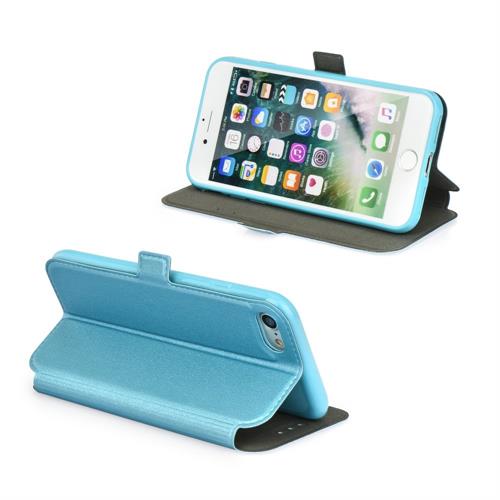 GAL. A6+ CUSTODIA A LIBRO CON CLIP LATERALE AZZURRO