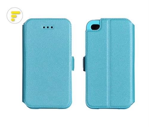 IPHONE X 5.8 CUSTODIA ORIZZONTALE BOOK AZZURRO