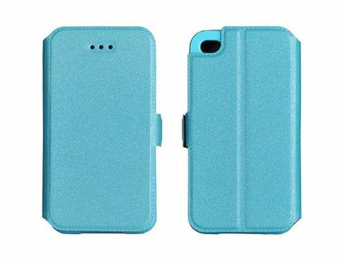 IPHONE 4 CUSTODIA ORIZZONTALE BOOK AZZURRO