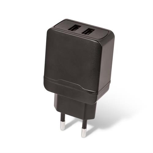 CARICATORE TRAVEL 220 V 2 USB 2,4A 5V NERO