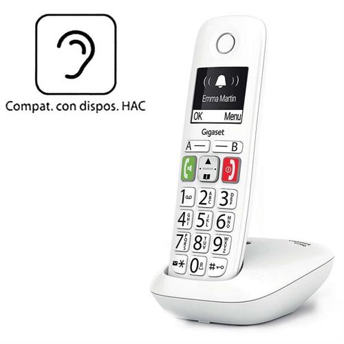GIGASET E290 TASTI GRANDI VOL E SUON POTENZIATI BIANCO
