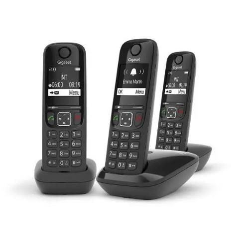 GIGASET AS690 TRIO CORDLESS 100 CONTATTI NERO