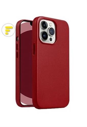 APPLE IPHONE 14 COVER POSTERIORE F PELLE PU ROSSO