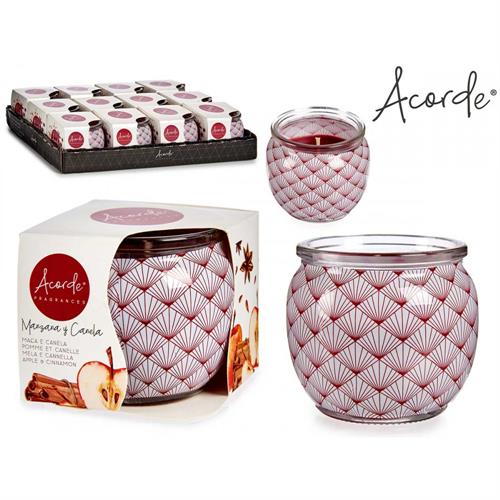 CANDELA PROFUMATA IN VASO DI VETRO (MELA CANNELLA)