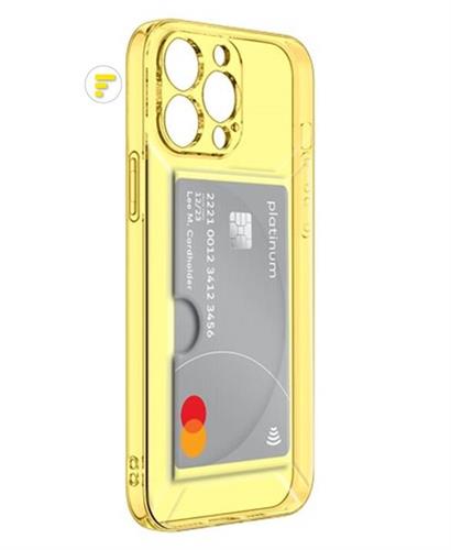 IPHONE 14 CUSTODIA BACK COVER TPU SCOMPARTO CARTA ORO