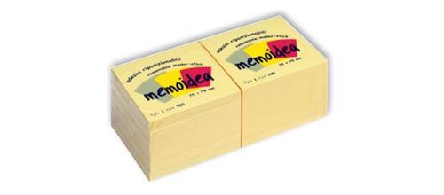 MEMOIDEA 75x75MM GIALLO PASTELLO - 12 BLOCCHETTI