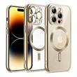 COLL MAG SAFE TPU BACK RIGIDO IPHONE 15 ORO/TRASPARENTE
