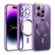 COLL MAG SAFE TPU BACK RIGIDO IPHONE 15 PRO VIOLA/TRASPARENT