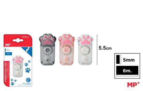 MP CORRETTORE A NASTRO TASCABILE 5MM*6M ZAMPA TRASPARENTE