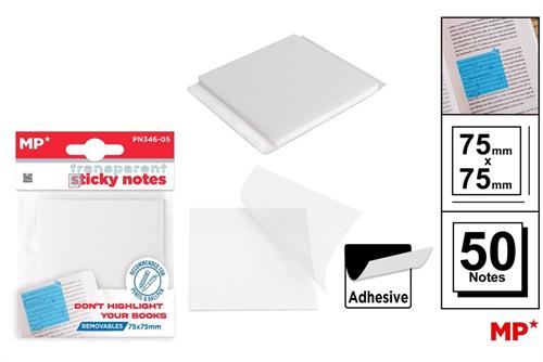 MP NOTE ADESIVE TRASPARENTI 75x75MM 50F