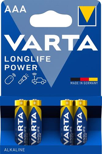 VARTA CONFEZIONE 4 BATTERIE ALKALINE AAA LONGLIFE POWER