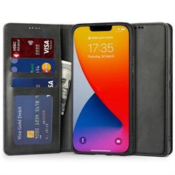 SAMSUNG S25 FE CUSTODIA BOOK 3 PORTA CARTE LIBRO ORIZZ NERO