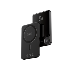 POWER BANK 5000 mAh 20W MAGNETICO LCD MAG SAFE USB-C NERO