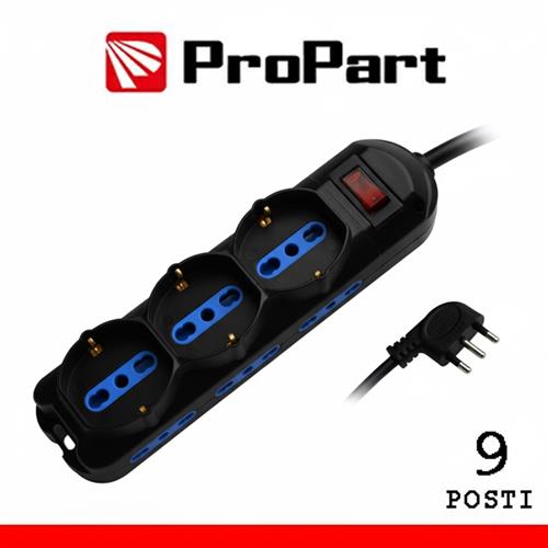 ProPart MULTIPRESA 9pos bipasso + bipasso/schuko spina10A +
